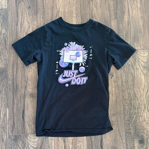 Nike Kids Black and Pink Graphic Tee
